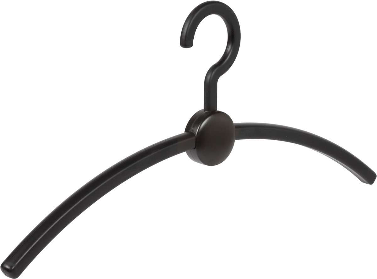 De Kledinghanger Gigant - 6 x Garderobehanger Point kunststof zwart / zwart, 45 cm
