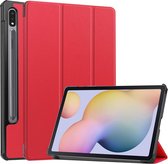Hoes Geschikt voor Samsung Galaxy Tab S8 hoes – Hoes Geschikt voor Samsung Galaxy Tab S7 hoes - Book Case - Smart Cover – trifold case – 11 inch – Rood