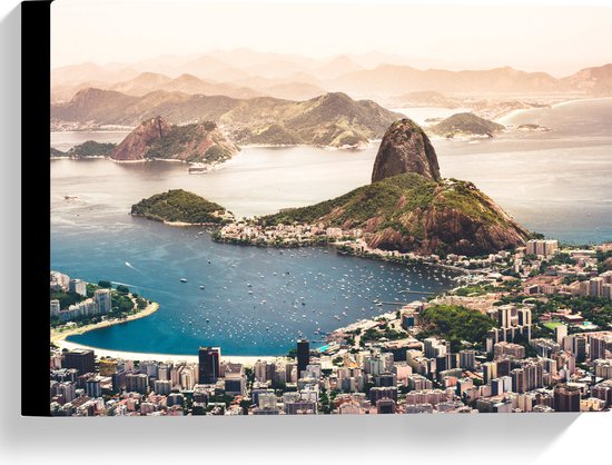 WallClassics - Canvas  - Suikerbroodberg Rio de Janeiro - 40x30 cm Foto op Canvas Schilderij (Wanddecoratie op Canvas)