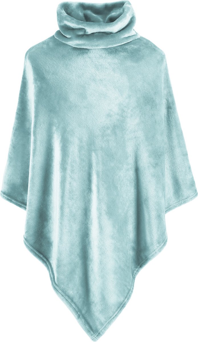 Moodit Poncho Fleece, Licht Blauw - 80 x 80 cm - Polyester
