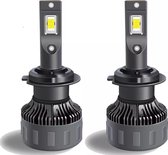 H7 LED lampen Hoge Lumen 6000k Helder Wit licht (set 2 stuks) CANBUS EMC adapter, Extra Fel Wit licht, CSP LED CHIP 100 Watt Auto, Dimlicht - Grootlicht – Mistlicht -Koplampen - Autolamp - Autolampen - 12V