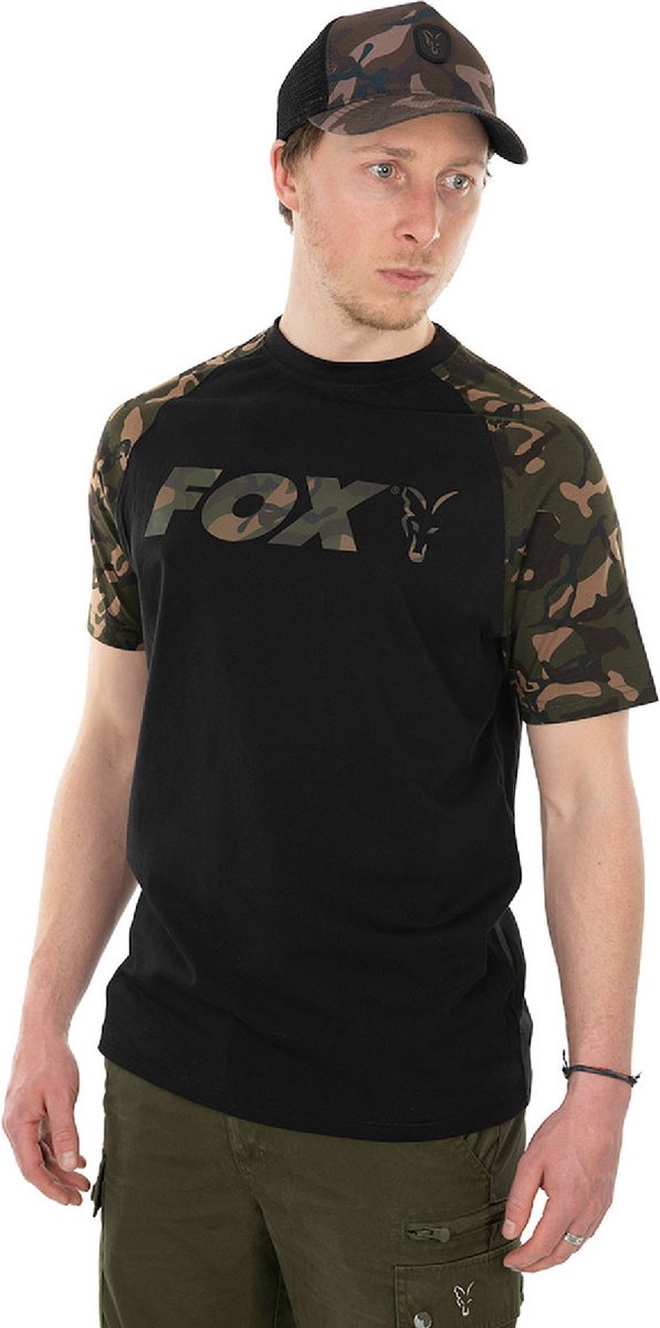 Fox Black / Camo Raglan T-Shirt Small
