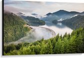 WallClassics - Toile - Barrage entre les Montagnes et les Forêts - 120x80 cm Photo sur toile (Décoration murale sur toile)
