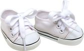 Sophia's by Teamson Kids Poppenkleding voor 45.7 cm Poppen - Canvas-Sneakers - Poppen Accessoires - Wit (Pop niet inbegrepen)