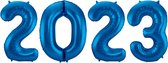 Ballon Cijfer 2023 Oud En Nieuw Versiering Nieuw Jaar Feest Artikelen Blauwe Happy New Year Ballonnen Blauw – XL Formaat