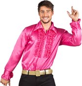Boland - Party shirt knalroze (L) - Volwassenen - Danser/danseres - 80's & 90's - Disco