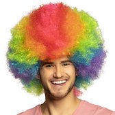 Boland - Pruik Clown Rainbow deluxe Multi - Afro - Kort - Unisex - Clown - Clown - Circus