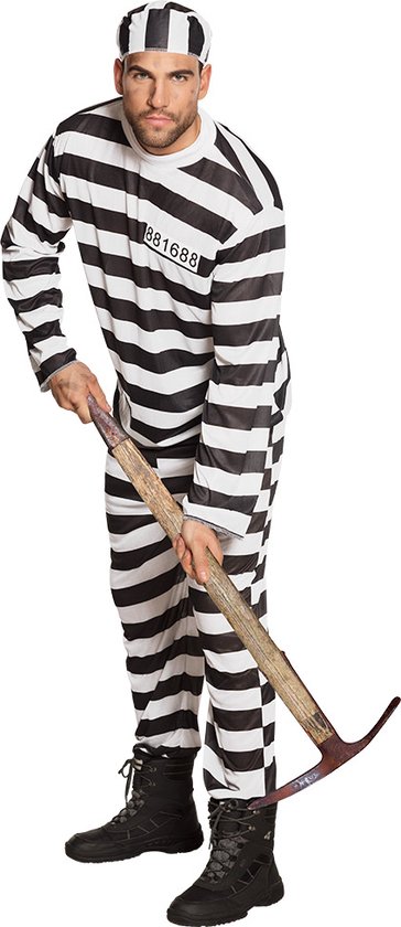 Boland - Kostuum Gevangene Jackson (M/L) - Volwassenen - Boef - Politie en Boeven