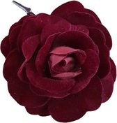 House of Seasons 8 stuks decoratieve bloemen roos boreaux op clip,vilt 13,5 cm