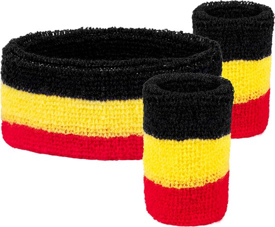 Boland - 3 Zweetbandjes België - Volwassenen - Unisex - - Sport- Rode duivels - Boland