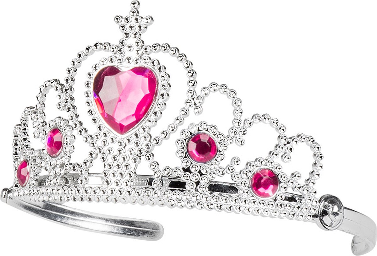 Boland - Tiara Grace Zilver - Één maat - Kinderen - Vrouwen - Prinsen en Prinsessen