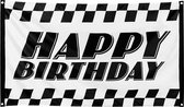 Boland - Polyester vlag Racing 'Happy Birthday' - Sport - Autosport - Racewagen - Autorace - Finish vlag - Verjaardag