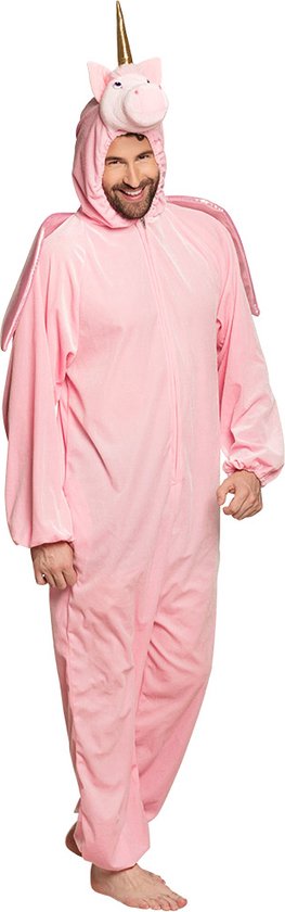 Boland - Kostuum Eenhoorn pluche roze (max. 1.95 m) - Volwassenen - Eenhoorn - Fantasy - Unicorn