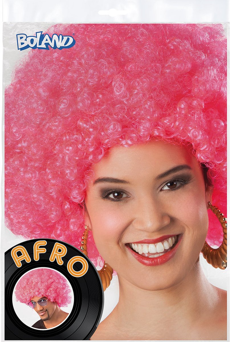 Boland - Pruik Groove roze Roze - Afro - Kort - Unisex - Danser/danseres - 70's, 80's & 90's - Disco — afbeelding 7
