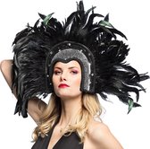 Boland - Hoofdtooi Showgirl Zwart - Één maat - Volwassenen - Vrouwen - Glamour - Carnaval accessoire - Go-go danseres