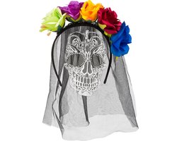 Boland - Diadeem La Calaca Multi - Één maat - Volwassenen - Vrouwen - Halloween accessoire - Horror - Day of the dead
