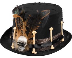 Boland - Hoed Voodoo Nana Zwart - 58 - Volwassenen - Unisex - Halloween accessoire - Horror