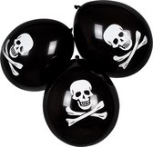 Boland - 6 Latex ballonnen Piraten Classic - Multi - Knoopballon
