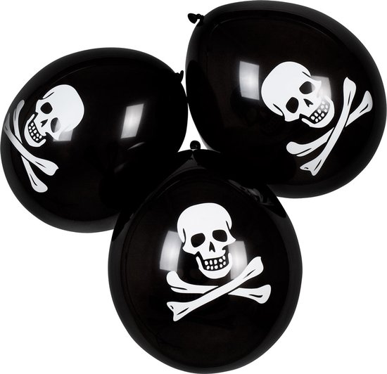 Boland - Set 6 Latex ballonnen Piraten Classic - Multi - Knoopballon