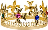 Boland - Metalen kroon Royal king goud - 59 - Volwassenen - Mannen - Prinsen en Prinsessen- Middeleeuwen