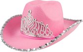 Chapeau Cowboy Princesse Rose pour Adultes - Coiffure