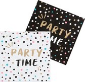 Boland - 20 papieren servetten 'Party Time' - Glitter & Glamour - Glamour - NYE - Oudjaarsavond - Verjaardag