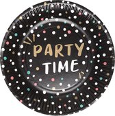 Boland - 8 Papieren bordjes 'Party Time' - Glitter & Glamour - Glamour - NYE - Oudjaarsavond - Verjaardag