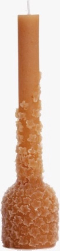Rustik Lys - kaars - bloom sculpture - Caramel/oranje - figuur kaars - kandelaar - luxe - interieur accessoires - cadeau - feestdagen - kerstboom cadeau - kerstversiering - kandelaars - kaarsen - kaarsenstandaard - kaarsenhouder - kaarshouder
