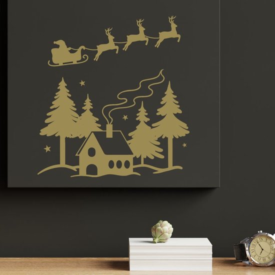 decalmile Kerststickers voor ramen, kerststickers, raamstickers, sneeuwvlokken, kerstman, rendier, deur, raam, decoratie