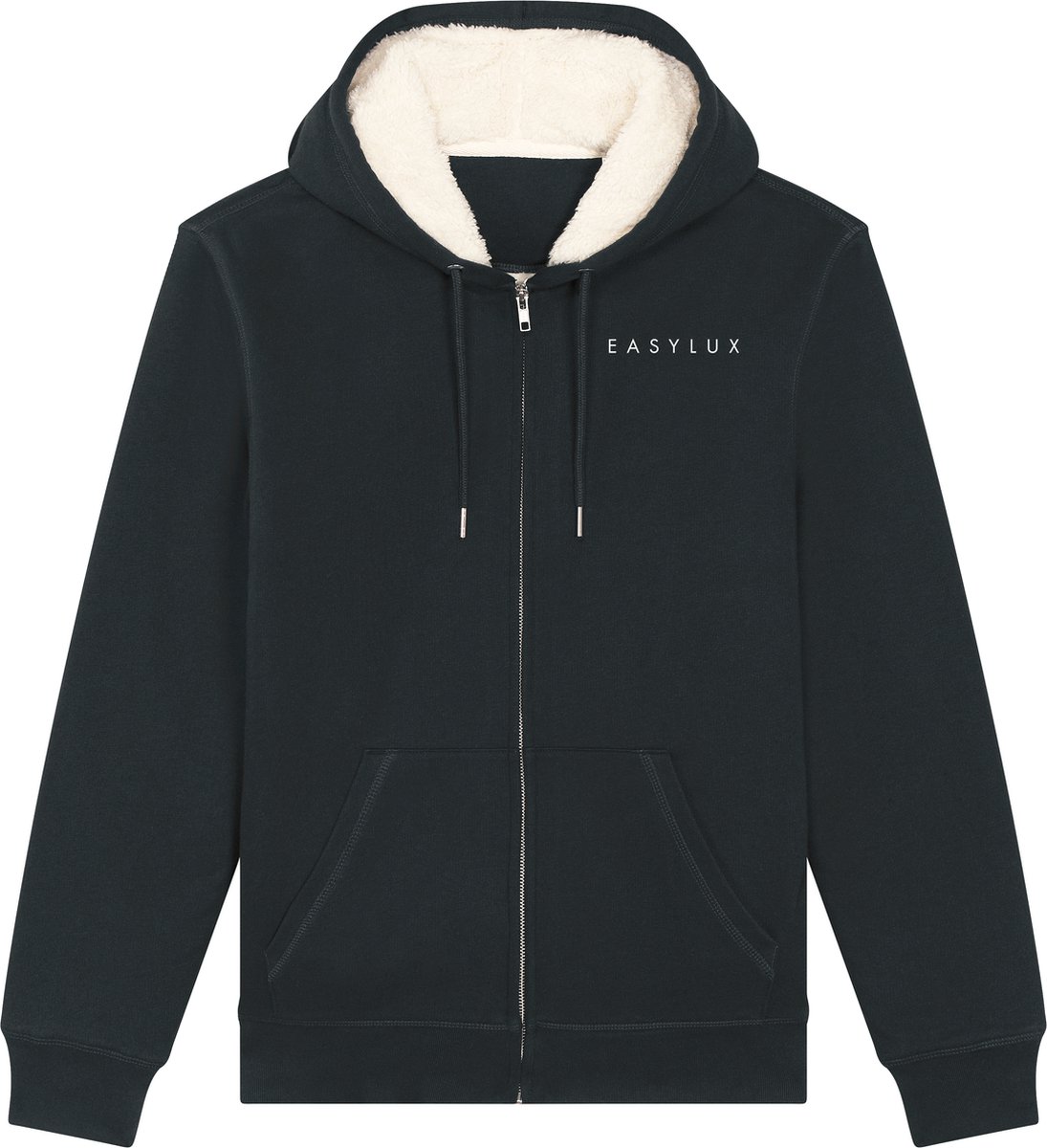 Easylux® Fleece - Hoodie - Unisex - Maat S - Zwart - Winter kleding -  Thermokleding 