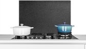 Spatscherm keuken 60x40 cm - Kookplaat achterwand Leer - Lederlook - Zwart - Licht - Muurbeschermer - Spatwand fornuis - Hoogwaardig aluminium