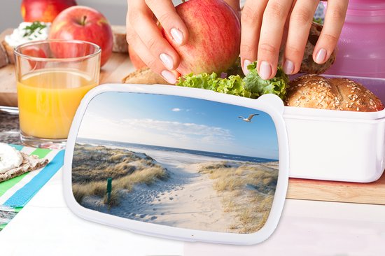 Boîte à pain Wit - Lunch box - Boîte à pain - Dune - Mouette - Plage - Mer - Soleil - 18x12x6 cm - Adultes