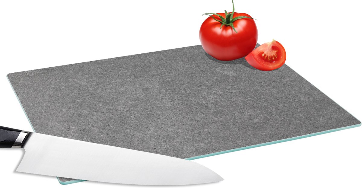 Glazen Snijplank - 28x20 - Beton - Patronen - Cement - Vintage - Textuur - Rustiek - Snijplanken Glas