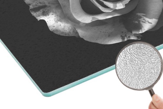 Planche à découper en Verres - 28x20 - Fleurs - Rose - Zwart - Wit - Botanique - Planches à découper en Glas