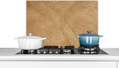 Spatscherm Keuken - Kookplaat Achterwand - Spatwand Fornuis - 60x40 cm - Structuur - Natuur - Kunst - Rotan - Aluminium - Wanddecoratie - Muurbeschermer - Hittebestendig