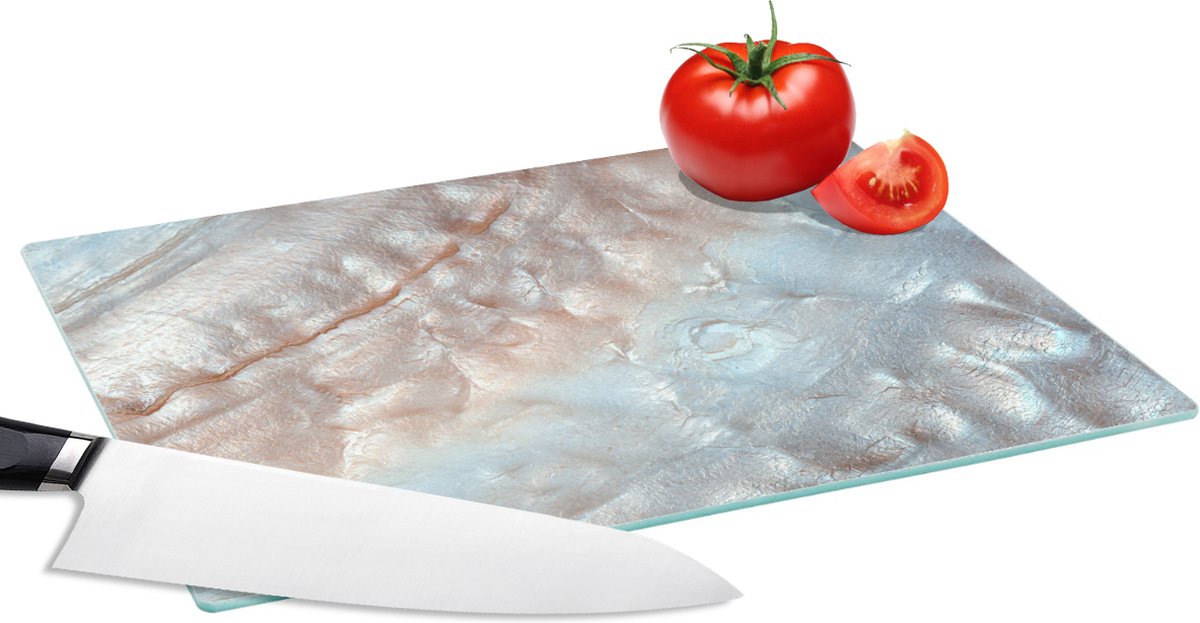 Glazen Snijplank - 28x20 - Schelpen - Abstract - Natuur - Snijplanken Glas