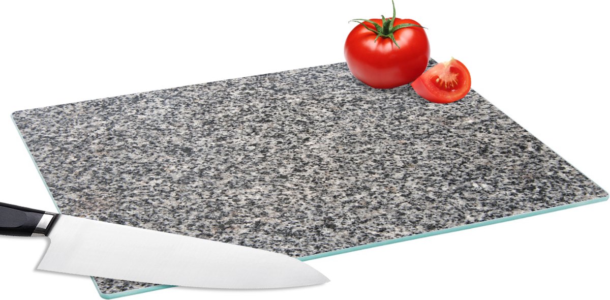 Glazen Snijplank - 39x28 - Graniet - Industrieel - Design - Grijs - Snijplanken Glas