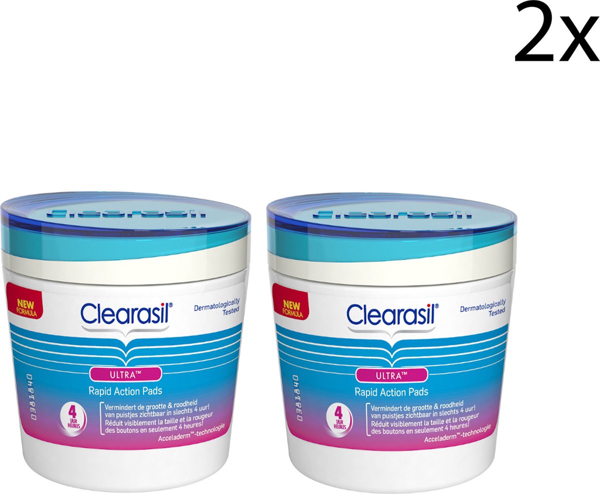 Clearasil Ultra Rapid Action Pads - Reinigingsdoekjes - 2 x 65 stuks - Clearasil