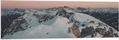 WallClassics - Drapeau - Sommet de montagne avec neige - 120x40 cm Photo sur drapeau en polyester