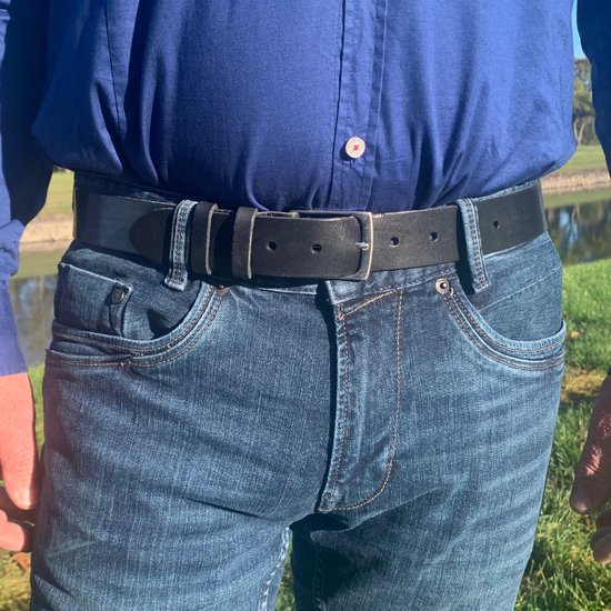 Super brede 4,2 cm dik lederen herenriem dubbele gesp riem heren jeans broekriem (Color : S-REDBROWN, Size : 50inch/125cm