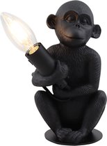 Olucia Monkey - Moderne Tafellamp - Kunststof - Zwart