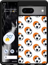 Google Pixel 7 Hardcase hoesje Soccer Ball Orange Shadow - Designed by Cazy