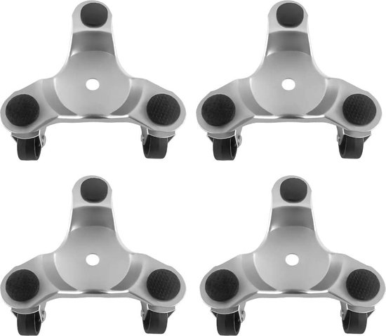 QWORK 4 Stück 152mm Möbelroller, Transport Roller, 90kg Tragfähigkeit, 3 Lenkrollen Rollbrett Umzugshelfer, langlebig und einfach zu bedienen