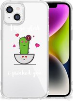 Shockproof Case iPhone 14 Back Case Siliconen Hoesje met transparante rand Cactus Glad