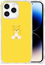 TPU Case Geschikt voor iPhone 14 Pro Smartphone hoesje met doorzichtige rand Baby Leopard