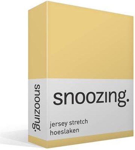 Snoozing Jersey Stretch - Hoeslaken - Eenpersoons - 90/100x200/220 cm - Geel