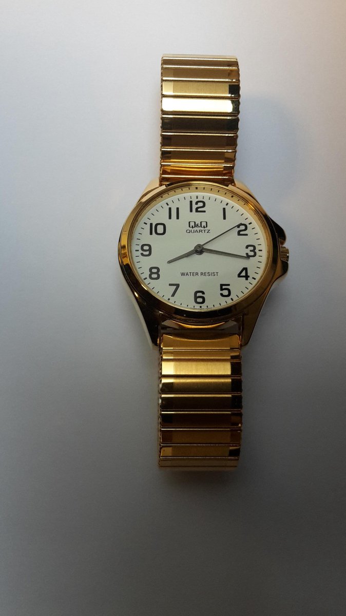 QQ horloge met gouden rekband-k
