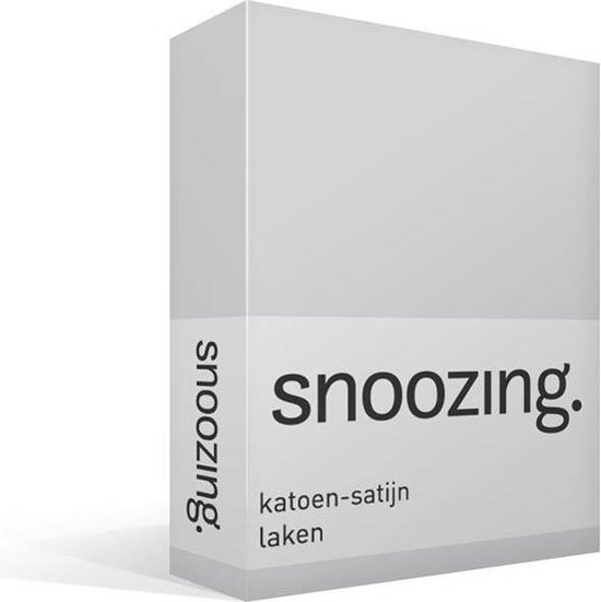 Snoozing - Katoen-satijn - Laken - Eenpersoons - 150x260 cm - Grijs