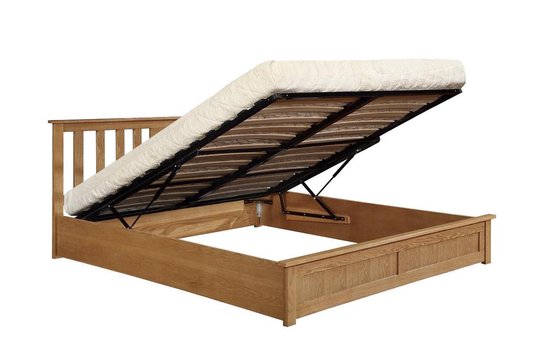 Terra Ottoman bed frame met 800 liter opbergruimte - 160x200 - Eiken fineer  | bol.com