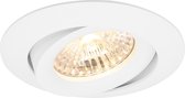 LED Spot Set - Pragmi Uranio Pro - GU10 Fitting - Inbouw Rond - Mat Wit - Kantelbaar - Ø82mm - Philips - CorePro 827 36D - 5W - Warm Wit 2700K - Dimbaar - BES LED